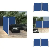 vidaXL Zijluifel - Zijluifels - Luifel - Luifels - Windscherm uittrekbaar 100x600 cm blauw