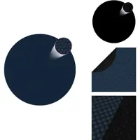 vidaXL Zwembadafdekking - Zwembadafdekkingen - Zwembadfolie - Zwembadfolies - Zwembadfolie solar drijvend 250 cm PE zwart en blauw