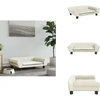 vidaXL Hondenmand - Hondenmanden - Hondenbank - Huisdierenbank - Hondenmand 70x48x22 cm fluweel crèmekleurig