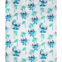 Disney Stitch - Kinderdekentje, blauw-wit dekentje 120x150cm, OEKO-TEX
