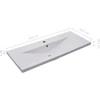 vidaXL Gootsteen - Gootstenen - Wastafel - Wastafels - Inbouwwastafel 101x39,5x18,5 cm keramiek wit