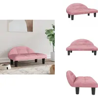 vidaXL Hondenbed Roze 70x52x30 cm Fluweel - Hondenbedden