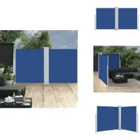 vidaXL Zijluifel - Zijluifels - Luifel - Luifels - Windscherm uittrekbaar 160x600 cm blauw