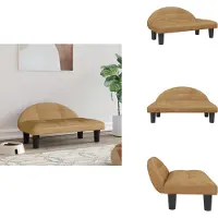 vidaXL Hondenbed bruin, 70x52x30 cm, fluweel - Hondenbedden