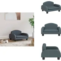 vidaXL Hondenbed, donkergrijs, 50x40x30 cm, stof - Hondenbedden