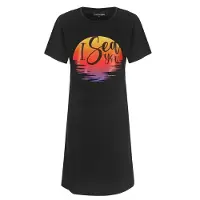 Temptation Dames Nachthemd - BigShirt - Slaapkleedje - Zwart - Maat S