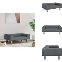 vidaXL Hondenbed, donkergrijs, 70x45x26,5 cm, fluweel - Hondenbedden