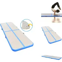 vidaXL Opblaasbare gymnastiekmat met pomp, 800x100x10 cm, PVC, blauw - Yoga- en Pilatesmatten