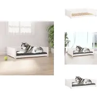 vidaXL Hondenbed, wit, 105,5x75,5x28 cm, massief grenenhout - Hondenbedden