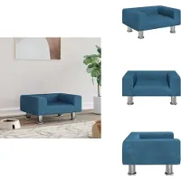 vidaXL Hondenbed Blauw, 50x40x26,5 cm, fluweel - Hondenbedden