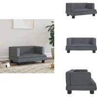 vidaXL Hondenbed, donkergrijs, 60x40x30 cm, fluweel - Hondenbedden