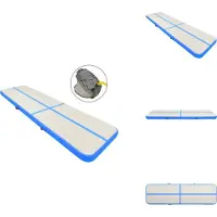 vidaXL Opblaasbare gymnastiekmat met pomp, 700x100x20 cm, PVC, blauw - Yoga- en Pilatesmatten