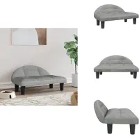 vidaXL Hondenbed, lichtgrijs, 70x52x30 cm, fluweel - Hondenbedden
