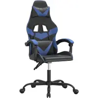 vidaXL Gamestoel kunstleer zwart en blauw