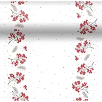 Duni 3-in-1 Berrie Merrie 40x480cm Wit wit Papier Tafellaken