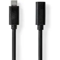 Nedis USB C verlengkabel | 1 meter | USB 3.0 (Zwart)