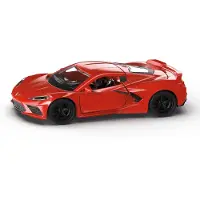 Micki 2359, Chevrolet Corvette Stingray, speelgoedauto, 1:50, metaal/plastic, rood, motokap en deuren kunnen open, verwisselbare wielen