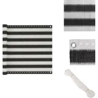 vidaXL Balkonscherm - Balkonschermen - Scherm - Schermen - Balkonscherm 90x300 cm HDPE antracietkleurig en wit