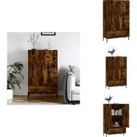 vidaXL Hoge kast 69,5x31x115 cm bewerkt hout gerookt eikenkleurig