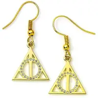 The Carat Shop Harry Potter Deathly Hallows Gold Plated Sterling Silver Drop Earrings