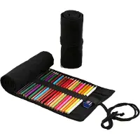 Somstyle Roletui - School Etui Voor 72 Potloden of Stiften - Pennenetui voor Jongens & Meisjes - Zwart