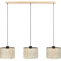 Eglo 3-lichts hanglamp Hontongas met beige kappen