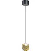 Highlight Hanglamp Melina Zwart Met Amber Glas Enkel