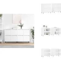 vidaXL Dressoir - Dressoirs - Kast - Wandkast - Dressoirs 2 st bewerkt hout wit