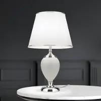 Orion Tafellamp Ovum, wit / opaal, Woon-/ Eetkamer, Textiel / Stof / Zijde, Tafellamp