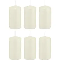 Trend Candles 6x Kaarsen ivoorwit 5 x 10 cm 23 branduren sfeerkaarsen - Stompkaarsen