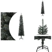 vidaXL Kerstboom - Kerstbomen - Kunstkerstboom - Kunstboom - Kunstkerstboom met standaard smal 240 cm PVC groen