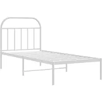 vidaXL Bedframe met hoofdbord metaal wit 90x200 cm