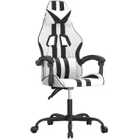 vidaXL Gamestoel kunstleer wit en zwart