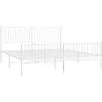 vidaXL Bedframe met hoofd- en voeteneinde metaal wit 200x200 cm