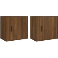 vidaXL Nachtkastjes 2 st wandgemonteerd 50x30x47 cm bruin eikenkleur