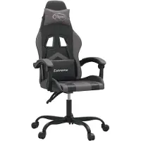 vidaXL Gamestoel kunstleer zwart en grijs