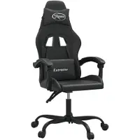 vidaXL Gamestoel draaibaar kunstleer zwart