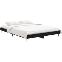 vidaXL Bedframe bewerkt hout zwart 135x190 cm