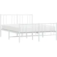 vidaXL Bedframe met hoofd- en voeteneinde metaal wit 140x200 cm