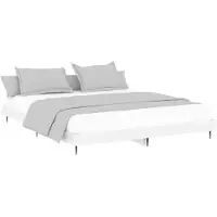 vidaXL Bedframe bewerkt hout hoogglans wit 160x200 cm
