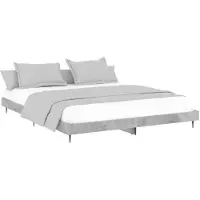 vidaXL Bedframe bewerkt hout betongrijs 160x200 cm