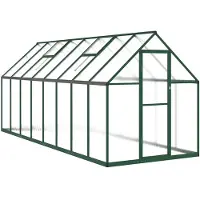 vidaXL Tuinkas met basisframe 445x169x195 cm aluminium groen