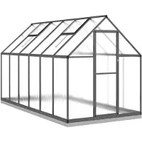 vidaXL Kas met funderingsframe, antraciet, 334x169x202 cm, aluminium