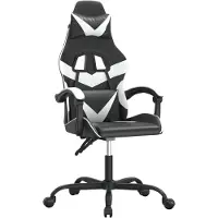 vidaXL Gamestoel kunstleer zwart en wit