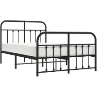 vidaXL Bedframe met hoofdeinde en voeteneinde, zwart metaal, 120x190 cm