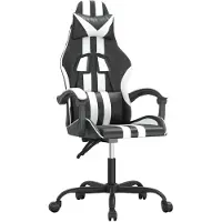 vidaXL Gamestoel kunstleer zwart en wit