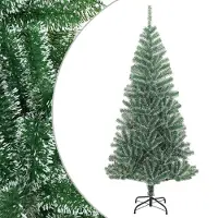 vidaXL Kunstkerstboom met sneeuw 210 cm groen