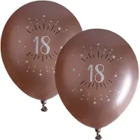 SANTEX verjaardag leeftijd ballonnen 18 jaar - 12x stuks - rosegoud - 30 cm - Feestartikelen