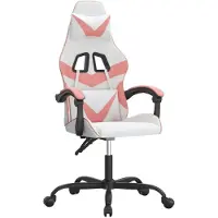vidaXL Gamestoel kunstleer wit en roze