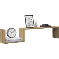 vidaXL Wandschappen 2 st 100x15x20 cm bewerkt hout artisanaal eiken